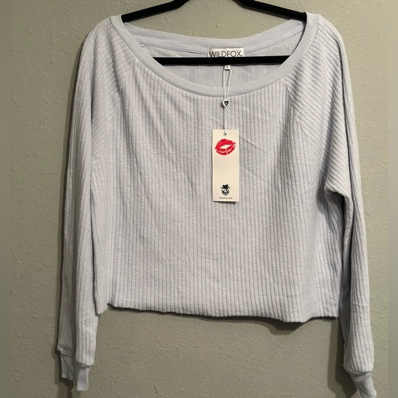NWT Wildfox Tilda Oversized Light Blue Sweater - Picture 4 of 12